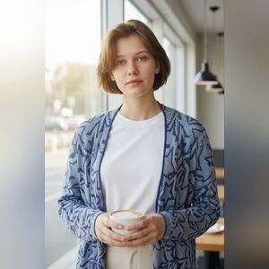 Tommy Hilfiger Womens Blue Star Cardigan